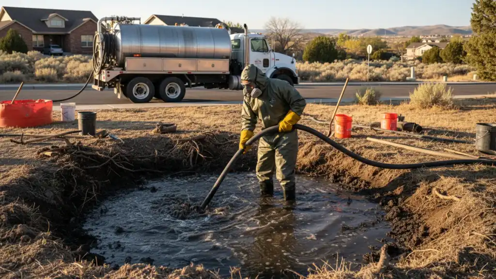 What to do if you find sewage in your yard